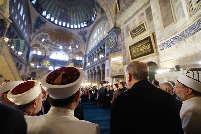Cumhurbaşkanı Erdoğan, bayram namazını Ayasofya-i Kebir Cami-i Şerifinde